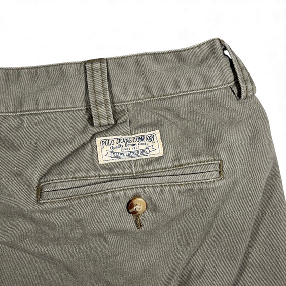 Polo Jeans Co Pants Mens 34x30 Green Ralph Lauren Chino Military Straight Y2K - Picture 7 of 9